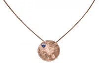 Gemshine-Necklace Pendant 925 Silver Rose Gold Plated Shell Geometric Design Iolite Blue 45 cm-31