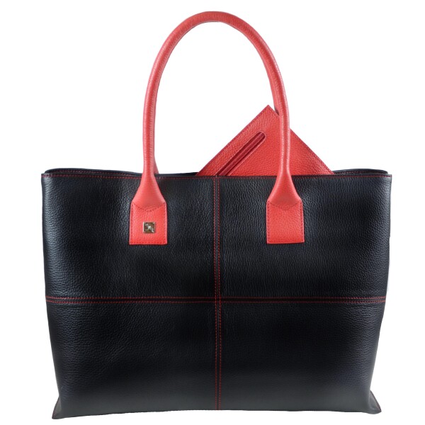 Natalia tote handbag black and red | Tara´s Mallorca 