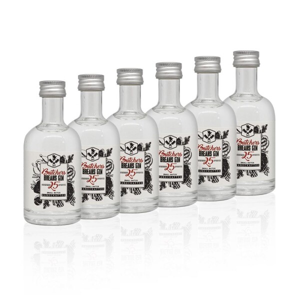 6x Little Butchers Breaks 25 Gin Handmade bottle 50ml | Breaks Gin Manufaktur
