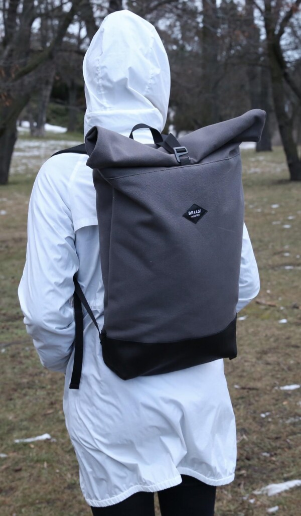 Waterproof Backpack Canvas Grey BRAASI Industry | FashionShop PARAZIT