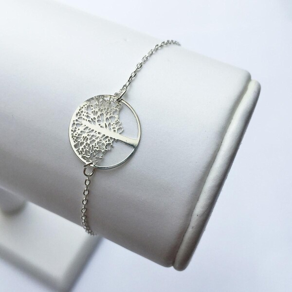 Bracelet with tree of life motive silvered | Perlenmarkt
