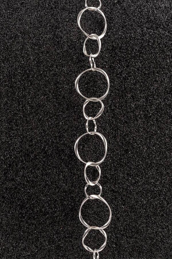 Charm bracelet link bracelet with twisted round links silver plated | Perlenmarkt