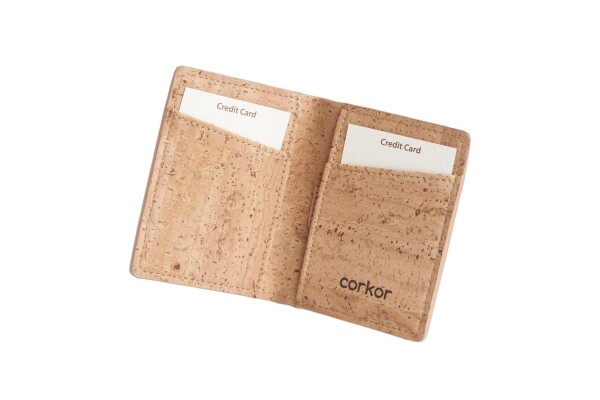 Money bag made of cork for credit cards (natural) - handmade, vegan | Grinskram - Green Home Market