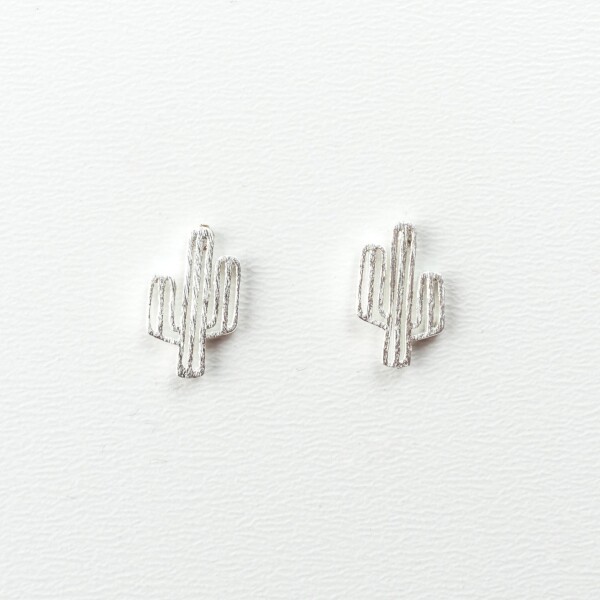 Earrings with cactus motif silver plated | Perlenmarkt