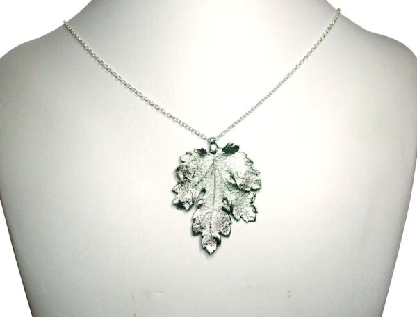 Necklace pendant 925 silver leaf chrysanthem nature 3.5 cm | Gemshine Schmuck