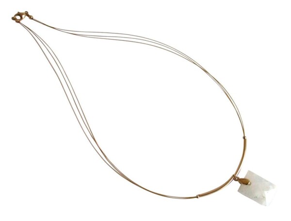 Necklace Pendant Gilded Moonstone White 45 cm | Gemshine Schmuck