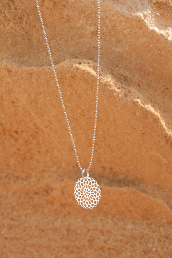 artjany mandala necklace rhodium plated | artjany - Kunstjuwelen