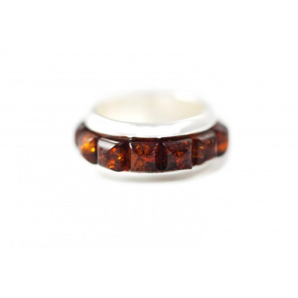 Silver ring with amber 