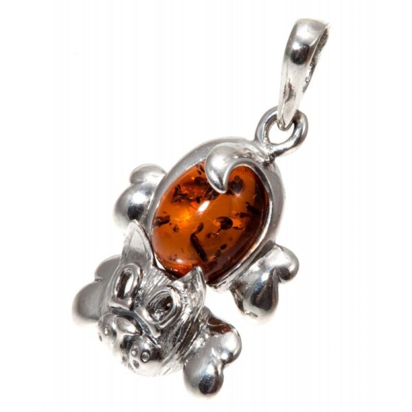 Silver and amber pendant 