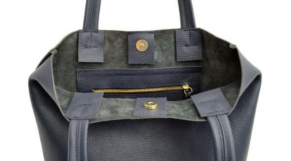 Blue leather bag TOTE BAG Navy | LAMARI BERLIN