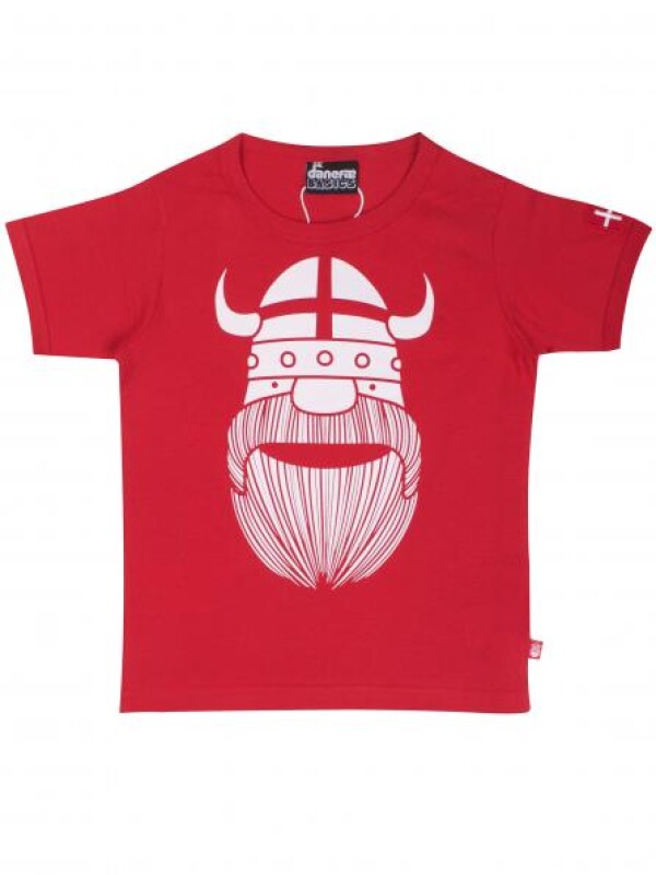 Danefae Rotes Basic T-Shirt mit Wiking Erik und DK Flagge | IsaDisaKids