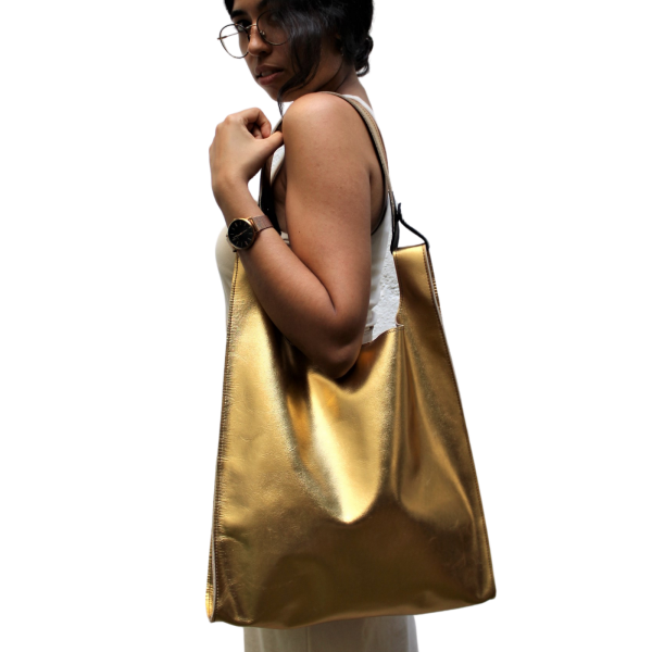 Gold leather hobo bag | JUAN-JO gallery