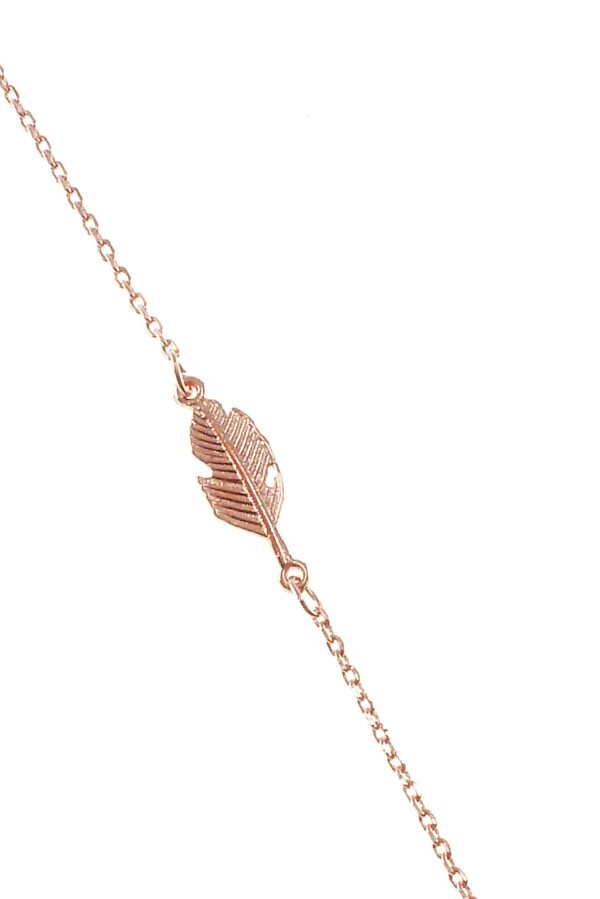 Armband mit Feder Motiv rosévergoldet | Perlenmarkt