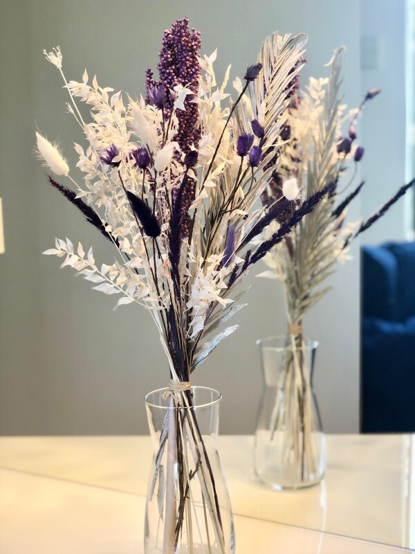 Trockenblumenstrauß Violett Lila Weiß - dried flower bouquet - Brautstrauß | Flower Pearl