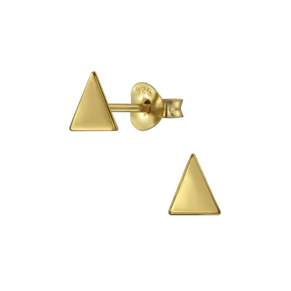 Zarter Ohrstecker Dreieck aus 925 Sterling Silber - Gold | Luxaa