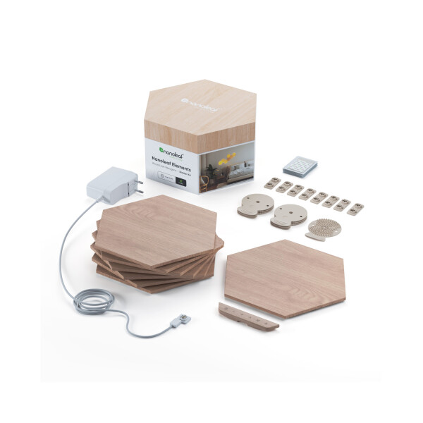 Nanoleaf Elements Wood Look Hexagons Starter Kit 7x | Deutsches Museum Shop GmbH
